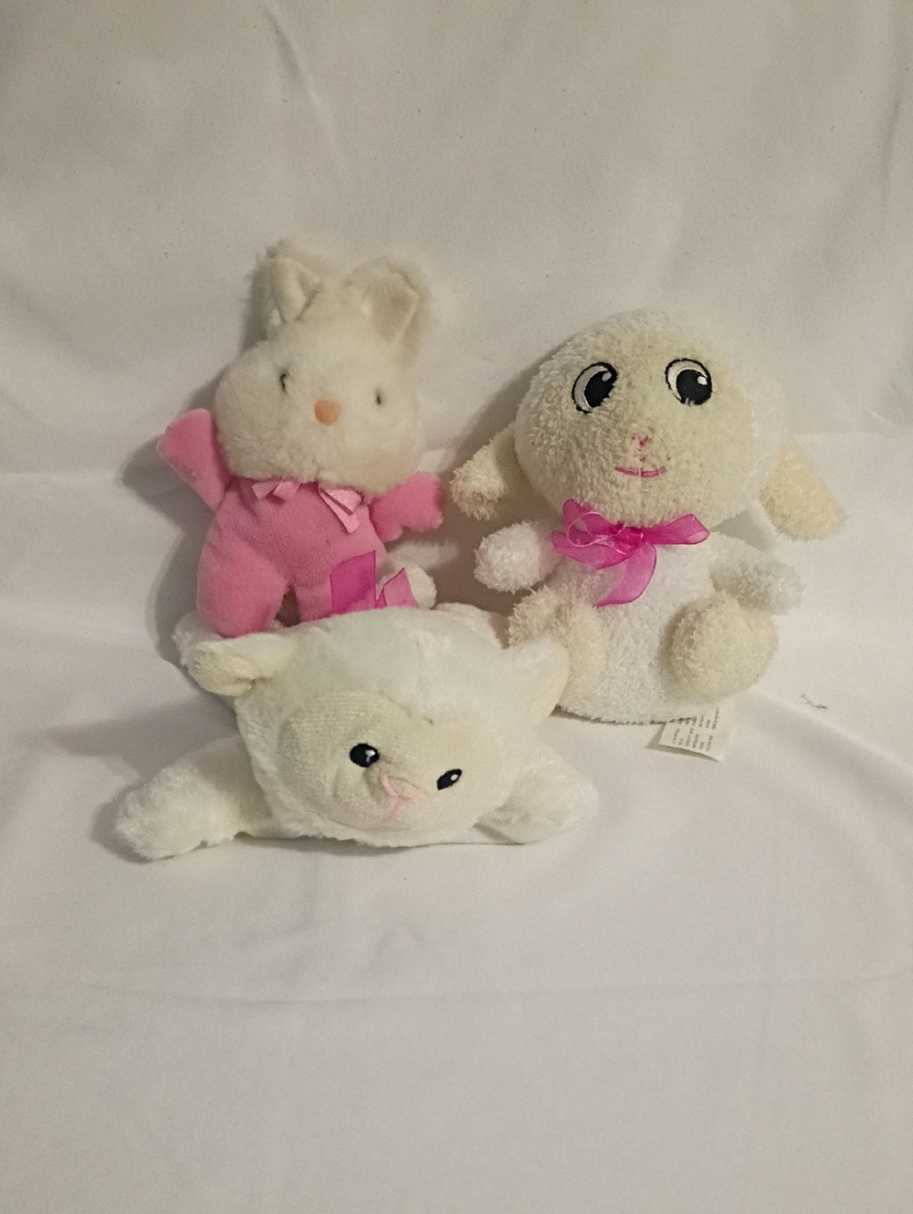 Carter's White and Pink Plush Small Pet Toy Trio